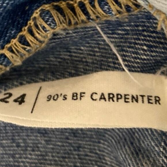 Pacsun 90's BF Carpenter Colorblock Straight Wide Leg High Waist Denim Jeans 24 - Picture 6 of 6
